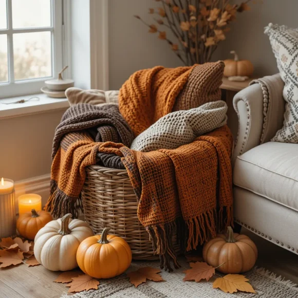 Cozy Throw Blanket Basket