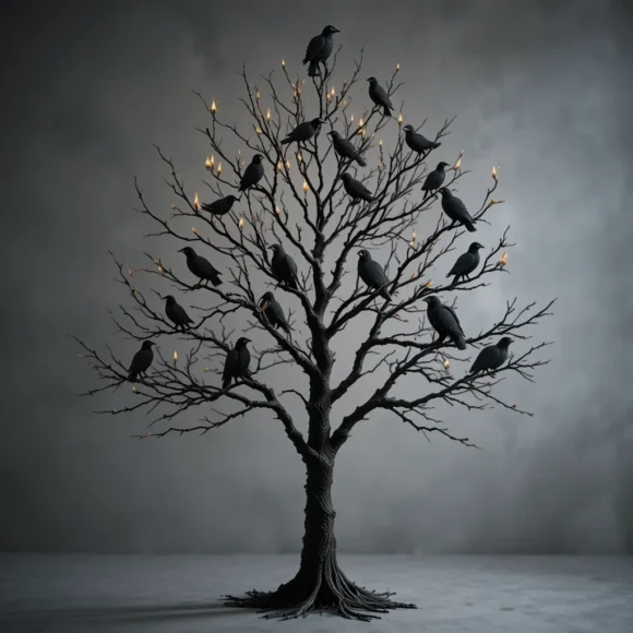 Crow-Perched Tree