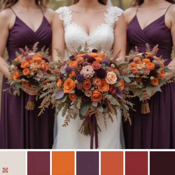 Deep Plum and Burnt Orange
