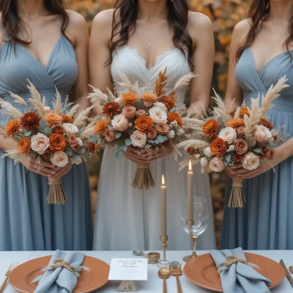 Dusty Blue and Terracotta