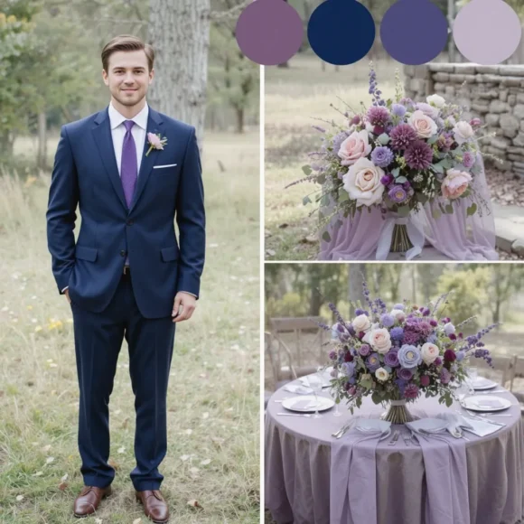 Dusty Purple and Navy Blue
