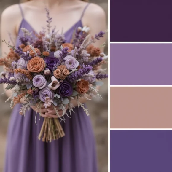 Dusty Purple and Terracotta Rust