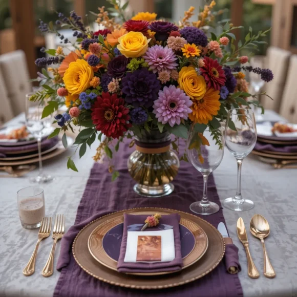 Eggplant and Marigold