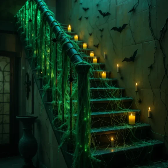 Emerald Cobweb Staircase Wrap