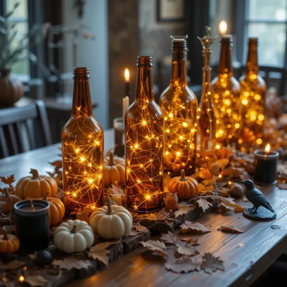 Fairy Lights in Amber Bottles