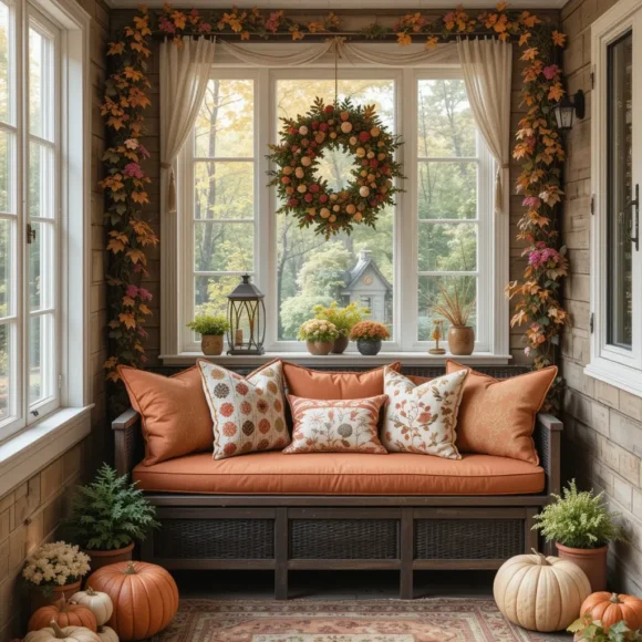 Fall Garden Nook with Outdoor Cushions