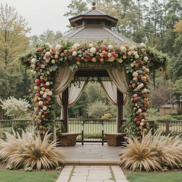 Floral Draped Gazebo