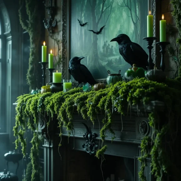 Forest Witch Mantel Setup