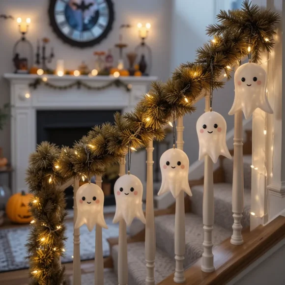 Ghost Garland with Cute Faces