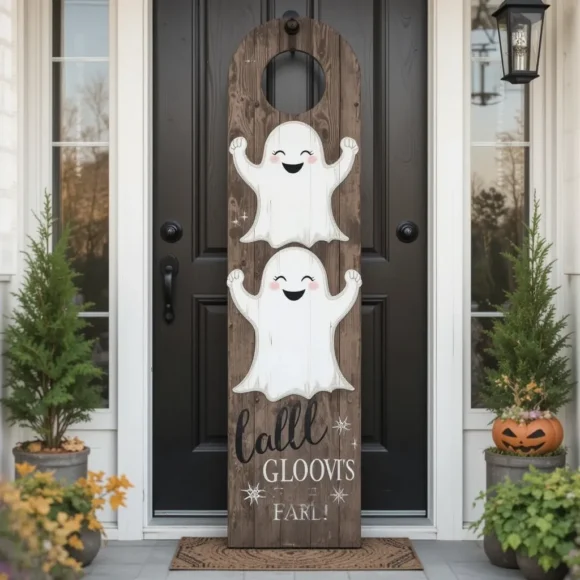 Ghost Trio Wooden Sign
