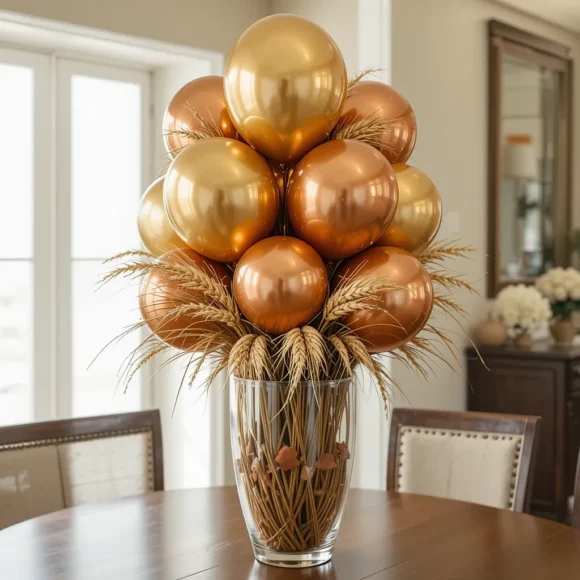 Golden Harvest Balloon Centerpiece