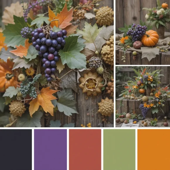 Grape, Fern, and Pumpkin