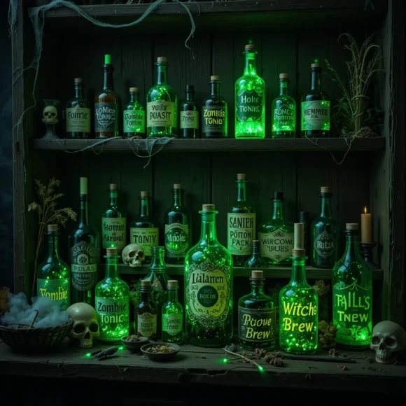 Green Poison Potion Bottles