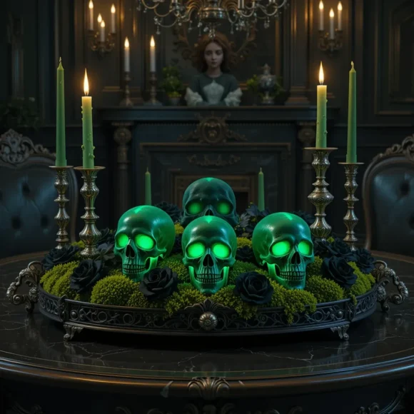 Green Skull Centerpiece