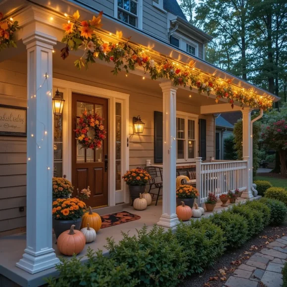 Hang String Lights Across the Porch Roofline