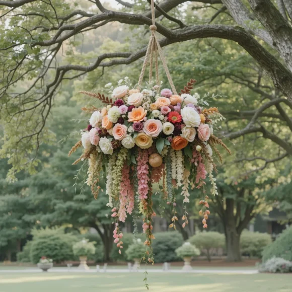 Hanging Florals from Tree Branches