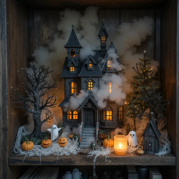 Haunted House Diorama Shelf