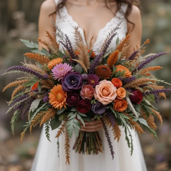 Mauve, Moss, and Coppery Orange