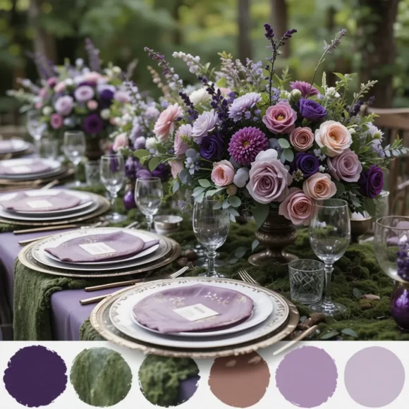 Mauve and Moss Green