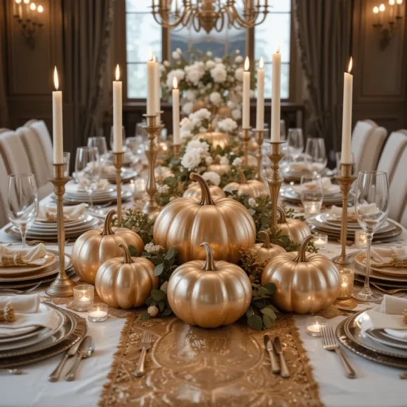 Metallic Accents with Pumpkins