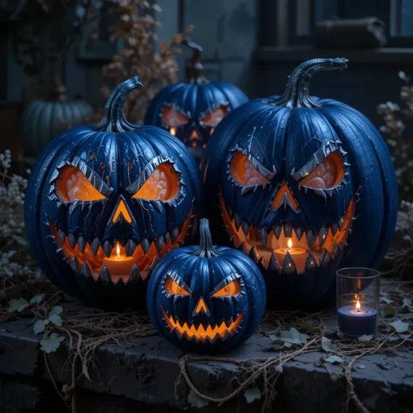 Midnight Blue Jack-o’-Lantern Pumpkins