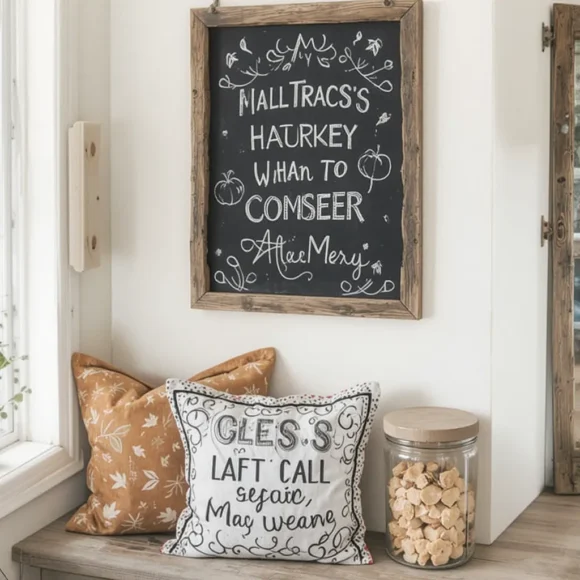 Mini Chalkboard with Seasonal Quotes