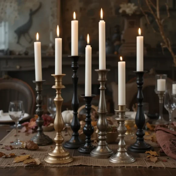Mismatched Vintage Candlesticks