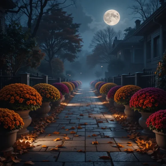 Mums and Moonlight Lighting