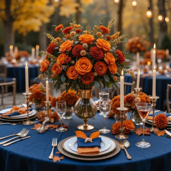 Navy Blue and Burnt Orange