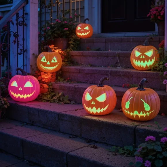 Neon Glow Jack-o’-Lantern Pumpkins