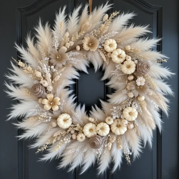 Neutral Feathered Wreath