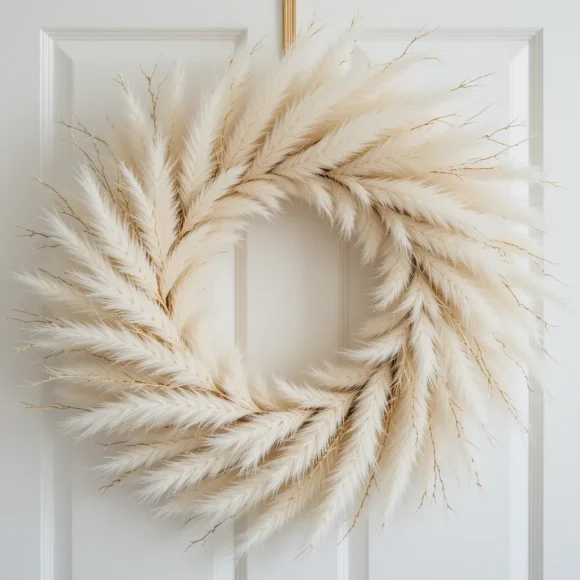 Neutral Pampas Grass Wreath