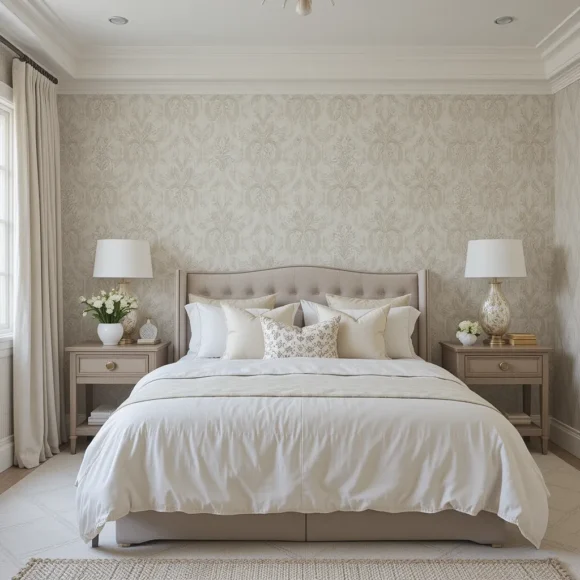 Neutral Wallpaper with Subtle Pattern