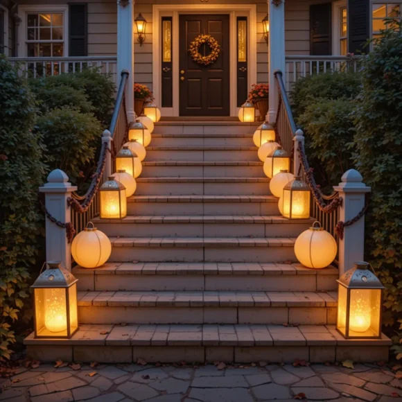 Outdoor Balloon Lantern Pathway