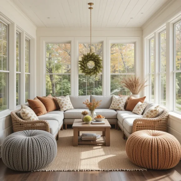 Oversized Knit Poufs