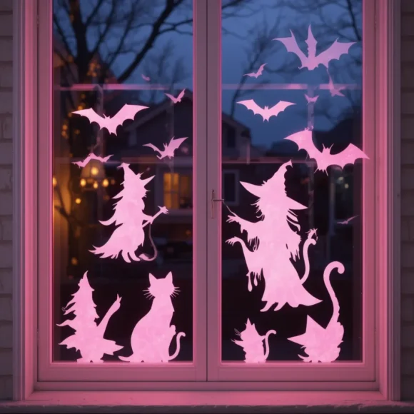 Pastel Pink Window Silhouettes
