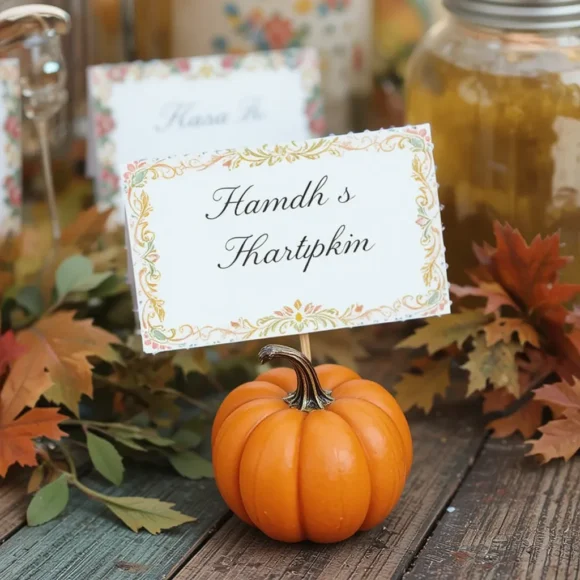 Personalized Pumpkin Place Cards