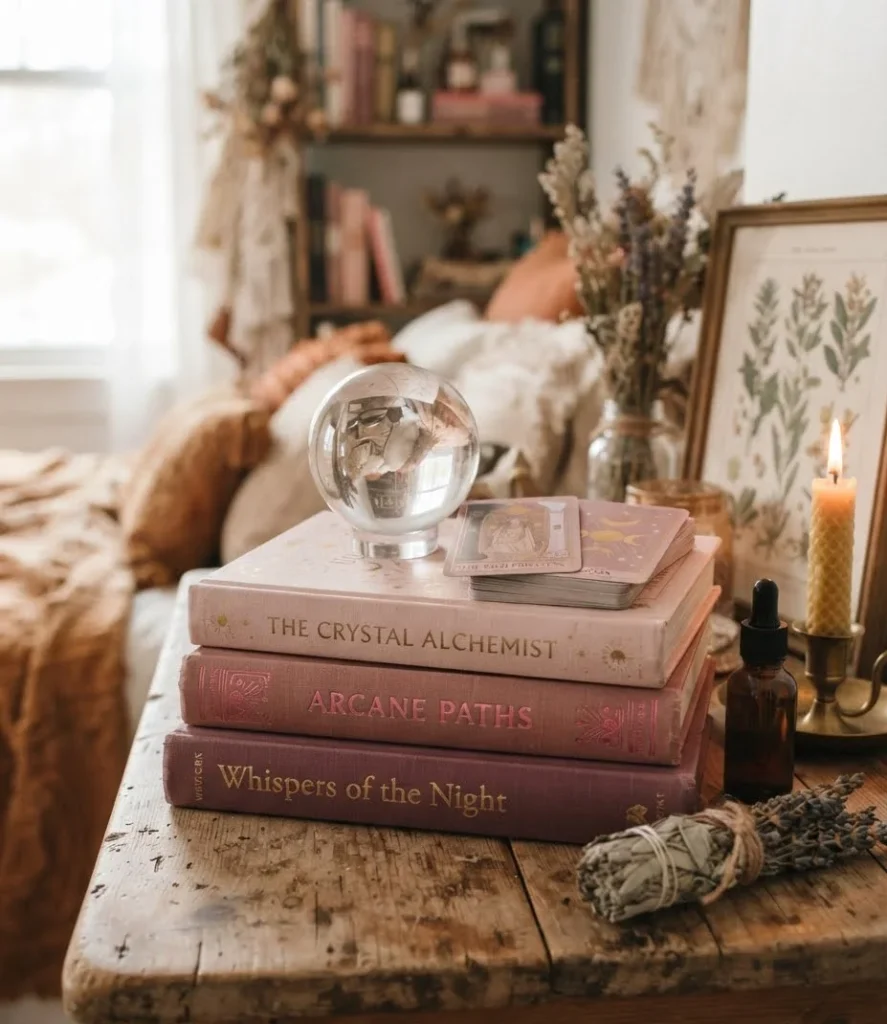 Pink Tarot & Spooky Book Stacks