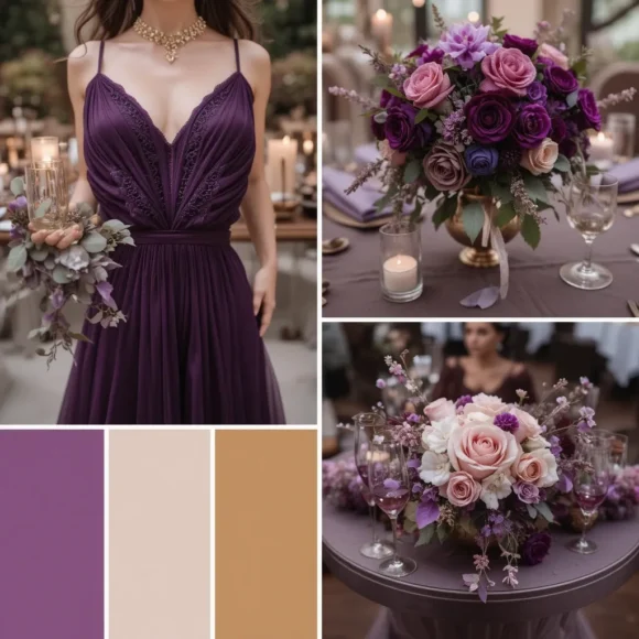 Plum and Champagne Gold