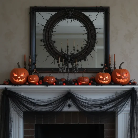 Pumpkin Terror Mantel
