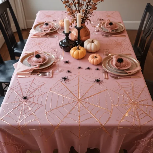 Rose Gold Spider Web Tablecloth