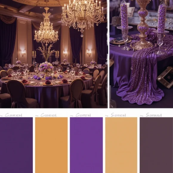 Royal Purple and Metallic Gold