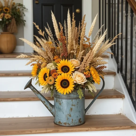 Rustic Watering Can Arrangement