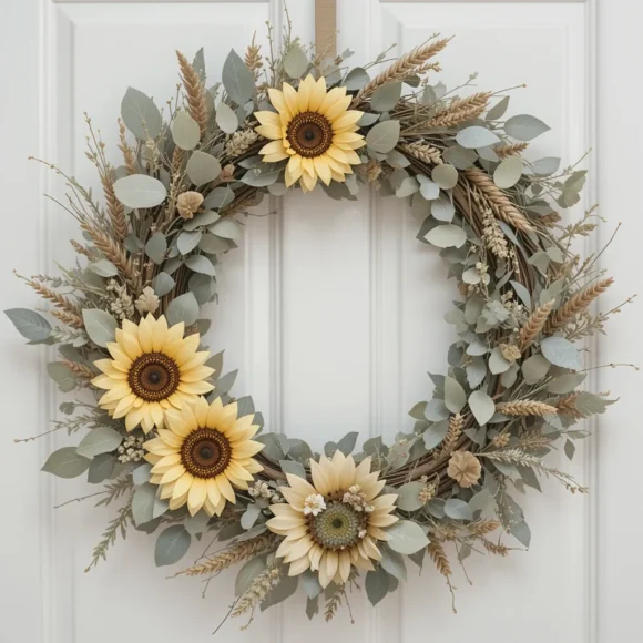 Sunflower and Sage Wreath