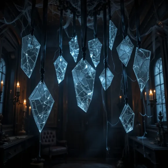 Suspended Haunted Mirror Shards