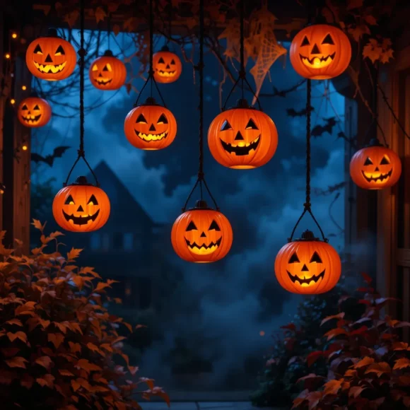 Suspended Pumpkin Lanterns