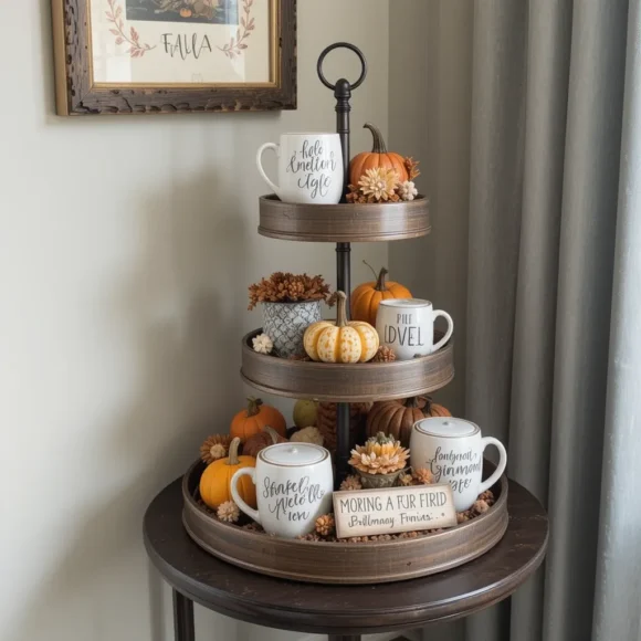 Tiered Tray on Corner Table