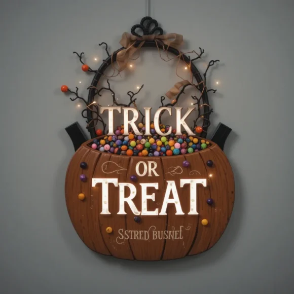 Trick-or-Treat Candy Bucket Sign