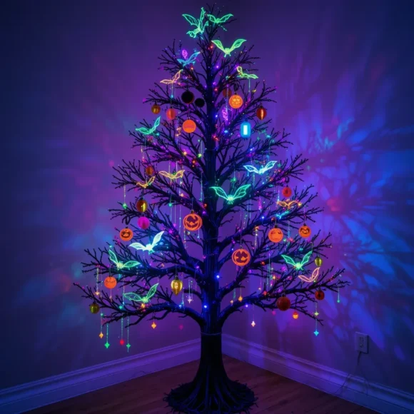 UV Glow Halloween Tree