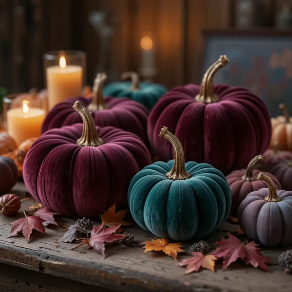 Velvet Pumpkins in Jewel Tones
